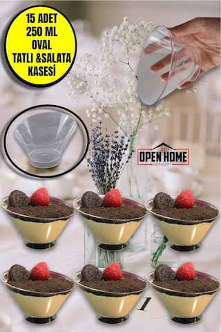 15'li Plastik Oval Tatlı Salata Çerezlik Kasesi 250 Cc Diğer