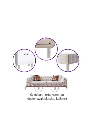 8 Adet Silindir Destek Ayağı 12 Cm Beyaz Gizli Ayak Mobilya Kanepe Baza Koltuk Dolap Sehpa Tv Ünitesi Ayağı