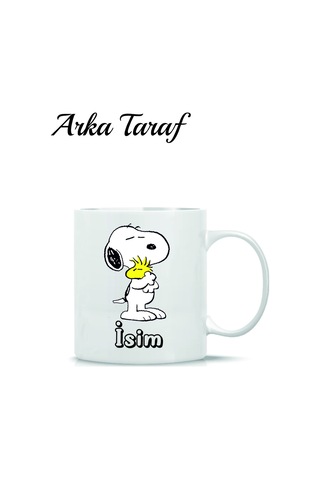 Snoopy Kişiye Özel Kupa Bardak Beyaz