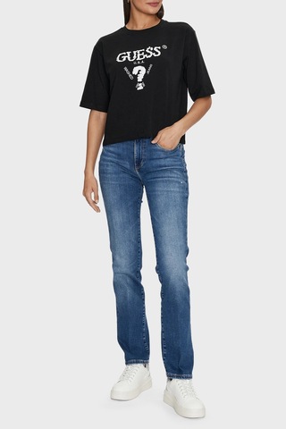 Guess Bayan T Shirt V4yı06 I3z14 Fj8n Siyah SIYAH
