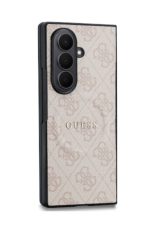 Galaxy Z Fold 8 Ultra Kılıf Guess Lisanslı M-safe Uyumlu 4g Desenli Yazı Logolu Pu Deri Kapak Pembe