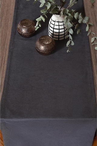 Lexroo Fabric Design Kadife Dokulu Modern Antrasit Runner