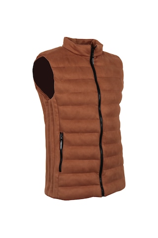 Erkek Dar Kesim Taba Nubuk Süet Şişme Yelek Rar01238 001