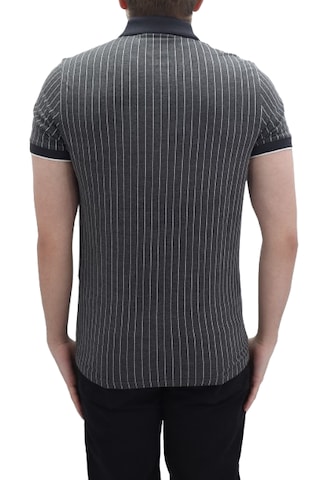 Santa Dmctekstil Erkek Kavis-108 Çizgili Spor Kesim Dar Kalıp Cepsiz Polo Yaka T-shirt Siyah