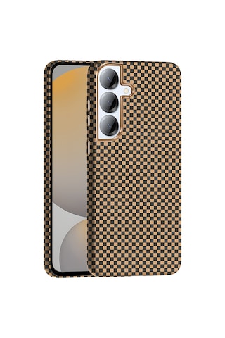 Zore Galaxy S25 Plus Kılıf M-safe Şarj Özellikli Karbon Fiber Görünümlü Ogaa Gros Kapak - Desert Titanyum