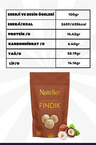 Nutelier Çifte Kavrulmuş Fındık 500 G