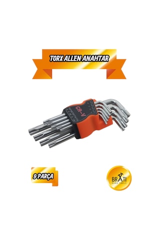 Yıldız Torx Allen Combination 9 Parça Alyan Seti Cr-v