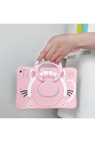 Redmi Pad Se 11 İnç Kılıf Askılı Ve Stand Olabilen Kedi Figürlü Tablet Kılıfı Arka Kapak
