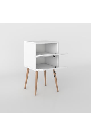 Kenzlife Komodin Kilitli Sakura Byz 74 39 39 Komidin Ahşap Ayaklı Kitaplık Ayakkabılık Kapaklı Arkalıklı Beyaz