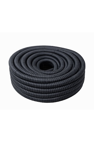 Has Light Pvc Kaplı İzoleli Çelik Spiral Boru 32 Mm 25 Metre Siyah