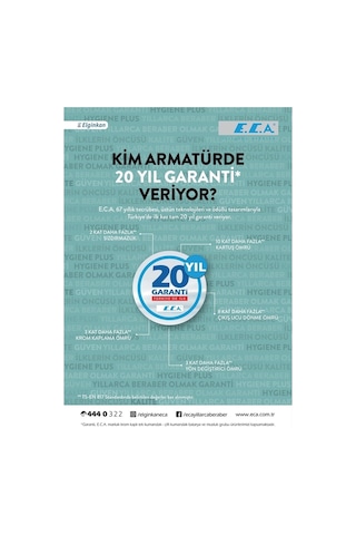 Eca 108108046 Compact Elektrikli Çift Su Girişli Orta Boy Fotoselli Lavabo Bataryası