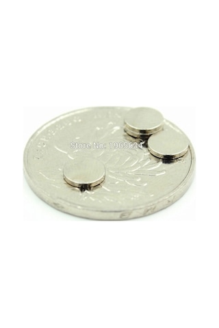 100 Adet Çap 6Mm X Kalınlık 1Mm Yuvarlak Güçlü Neodyum Mıknatıs N11.2449