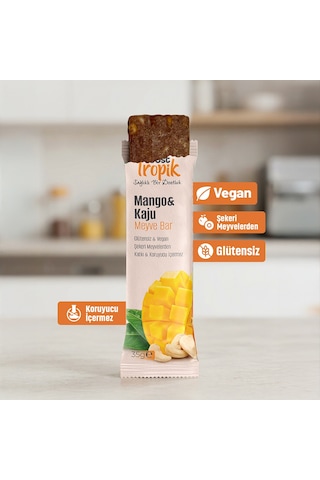 Mango Ve Kaju Aromalı Meyve Bar 35 G Meyve İçeren Pratik Atıştırmalık 1 Adet