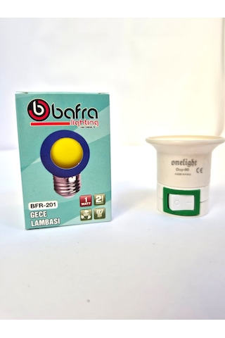 Gece Lambası Ve Anahtarlı Priz 1 Watt Sarı