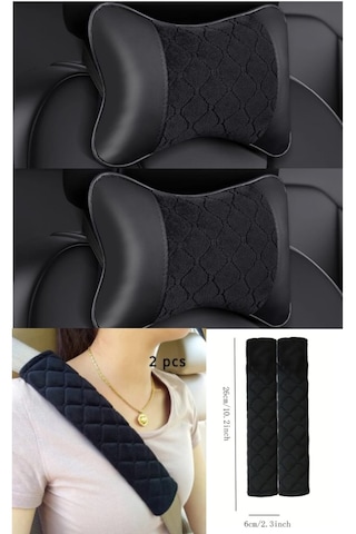 2 Ad Emniyet Kemer Kılıfı 2 Ad Taytüyü Boyun Yastığı Ekstra Yumuşak For 2 Seat Kit