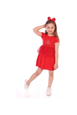 Toontoy Kız Bebek Cup Cake Nakışlı Elbise Kırmızı