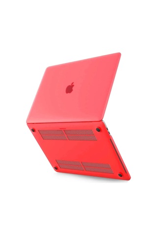 Newface Apple MacBook Uyumlu Pro 13 2021 Apple MacBook Uyumlu Buzlu Kapak - Kırmızı