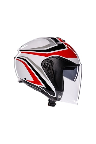 Agv Kask/ırıdes Tolosa Black Grey Red Conf Siyah