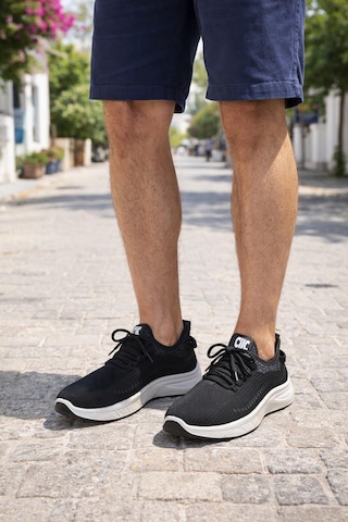 Modaonn Erkek Siyah Sneaker Spor Ayakkabı Bağcıklı Ve Lastikli Günlük Rahat Model Siyah-siyah