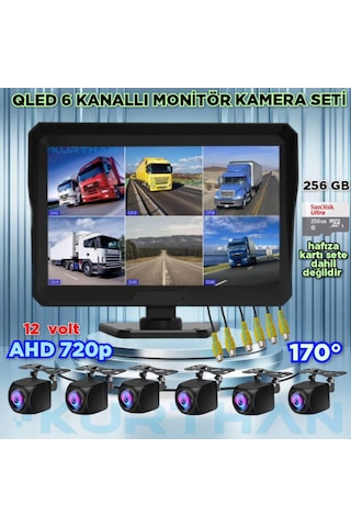 6 Ad 170 Derece Balık Gözü Lens Ahd 720p Kamera Qled 10'' Ekran