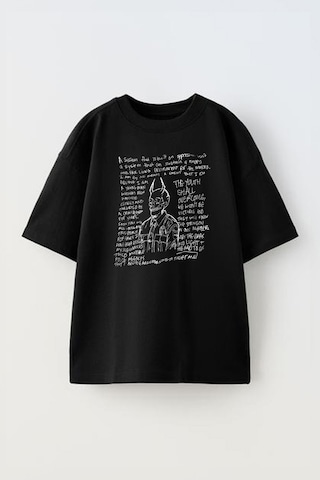 Thewert Unisex Kötü Adamlar Skull Tasarım Baskılı Pamuk Sıyah Oversize T-shirt Siyah