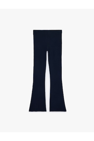 Koton Beli Lastikli Kaşkorse İspanyol Paça Tayt Pantolon Lacivert 6sal40116ık