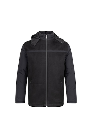 Hatemoğlu Siyah Regular Fit Hakim Yaka Yünlü Kapüşonlu Şişme Mont 22192024a002 002 1852673 Siyah