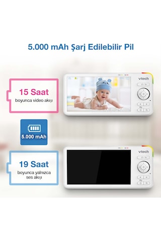 Vtech Uyarlanabilir Gece Lambalı 5 Wi-fi Görüntülü Bebek Monitörü - Rm5756hd