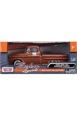 Motor Max Koleksiyon 1 / 24 Ölçek 1958 Gmc 100 Pickup Model Metal Araba Kırmızı