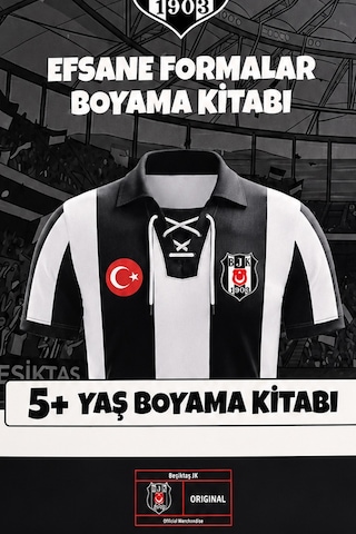 X Dekomus Lisanslı Beşiktaş Efsane Formalar +5 Yaş Boyama Kitabı Altın