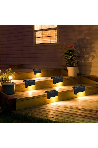 Yaozixa Dış Mekan Güneş Enerjili Basamak Lambası - Islak Işık 4 Adet - Led Bahçe, Çit, Merdiven Aydınlatması - Ip55 Su Geçirmez