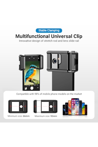 Apexel 20-40x Akıllı Telefon Telefoto Lens Kiti Tanımlandığı Gibi