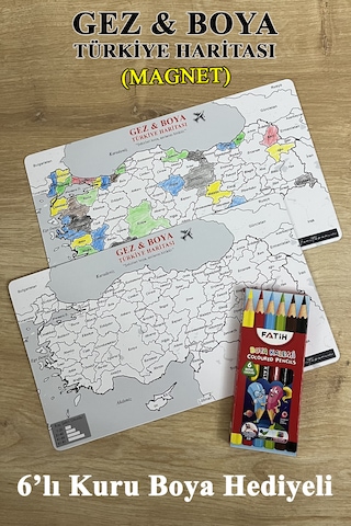Gez Boya Türkiye Haritası Magnet Mıknatıslı 81 İl Seyahat Ve Boyama Haritası Standart