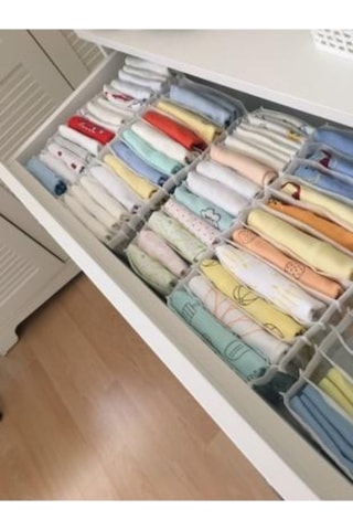 Serstil 3 Adet - Xlarge 8 Gözlü Dolap Içi Akardiyon Organizer 31 X 36 X 12 - 3 Adet Gri