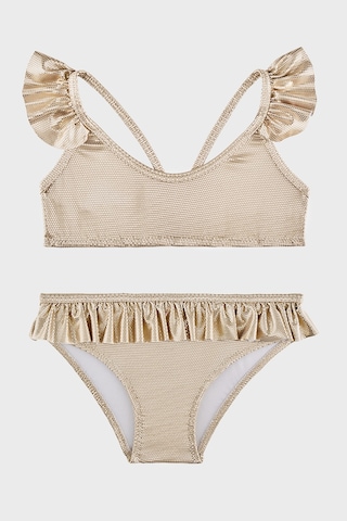 Slipstop Zelma Gold Junior Desenli Upf 50+ Korumalı Çabuk Kuruyan Bikini Kız Çocuk Bikini Sb2614000608 Altın