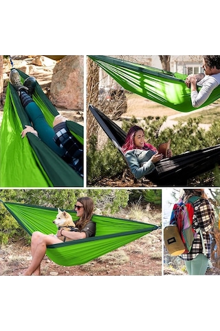 Yeni Kamp Hamak Tek Kişi Taşınabilir Açık Naylon Renk Eşleştirme Çok Renkli