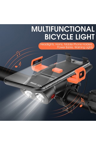 Hombey West Bıkıng Bisiklet Telefon Tutucu Işığı: 5'li Multifonksiyon, 4 Işık Modu, Şarj Cihazı, 50 Açı Ayarlı,松石绿 Yeşil