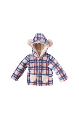 Dear_Enika Andywawa Erkek Bebek Ekose Desenli Yumuşak Bej Mont Ac21073