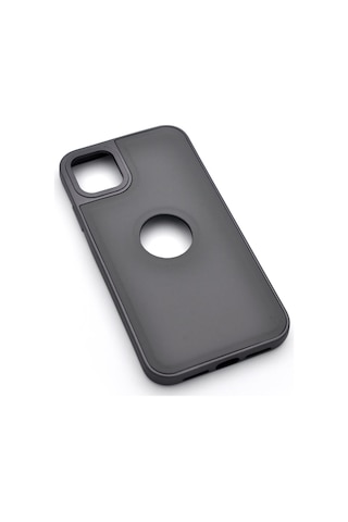 Apple Uyumlu iPhone 11 Uyumlu Deri Görünümlü Sert Kapak Kılıf Gri Gri -