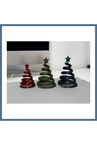 Buradabulabilirsin 3d Baskı 3lü Spiral Yılbaşı Ağacı Seti Yıldız Tepelikli Masaüstü Süs Bbz Diğer
