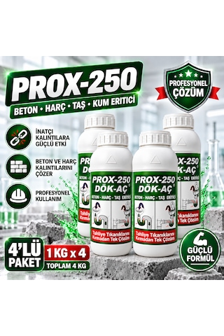 Prox -250 4'lü Harç-taş-kum-beton Eritici Lavabo Açıcı 1 Kg