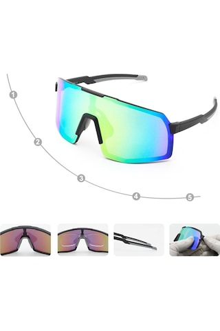 Xq-hd Xq-555 Spor Güneş Gözlüğü Erkek Kadın Parlama Önleyici Uv400 Yarış Gözlükleri Büyük Çerçeve Gözlükler Bisiklet Gözlükleri - Beyaz/siyah/gri