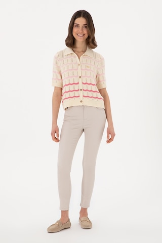 U.S. Polo Assn. Kadın Bej Toothpick Fit Kanvas Pantolon 50309087-VR011