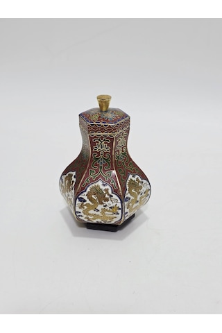 Antika Cloisonne Minyatür Kutu 12cm 172