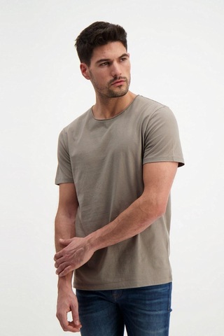 Rich Kahverengi Erkek Yıkamalı Basic T-shirt Kahverengi
