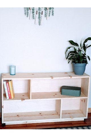 Ahşap Konsol Kitaplık 170 X 90 Cm Açık Ceviz