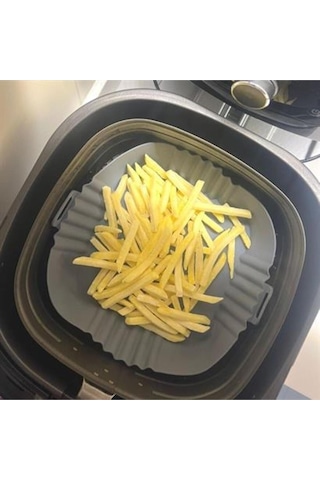 Renkli Isıya Dayanıklı Yıkanılabilir Silikon Fırın Airfryer Kare Model Pişirme Matı 20 Cm Silikon