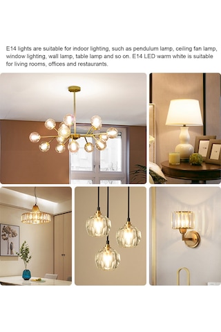 Maiyame 5 Adet E14 Led Ampul Sıcak/beyaz Işık 3000k/6000k 5w 500 Lümen Halojen Ampul Yerine 360 Açı Crı 80 Beyaz