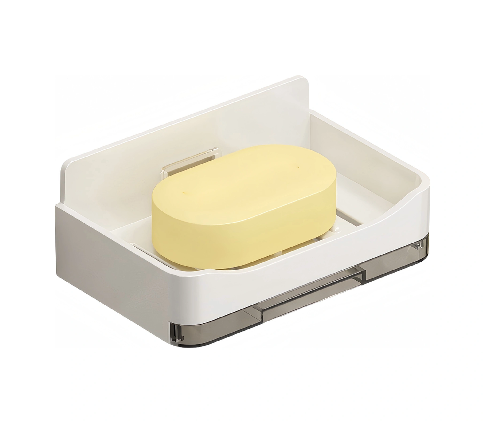 Konesam Duvar Takılı Sabun Tutucu, Suyu Akıtma Delikleriyle Kuru Sabun Saklama, Abs Plastik, 2 Çekiçli, Banyo/mutfak, Beyaz Beyaz