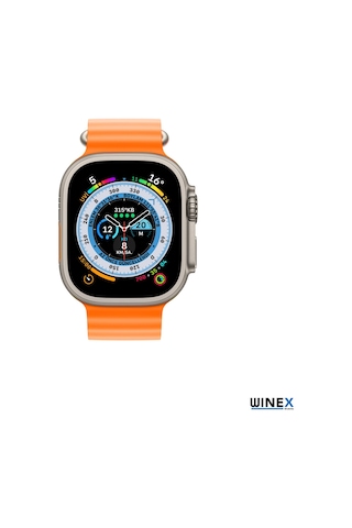 Winex 42-49mm Yeni Nesil Apple Uyumlu Watch Akıllısaat Kordonu Silikon Turuncu